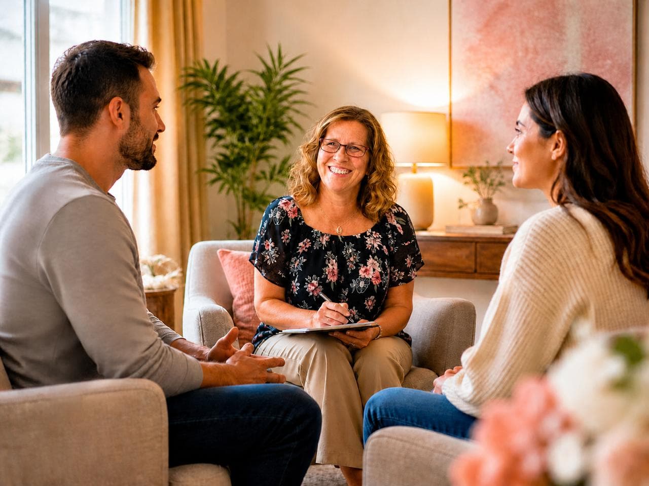 A supportive marriage coaching session